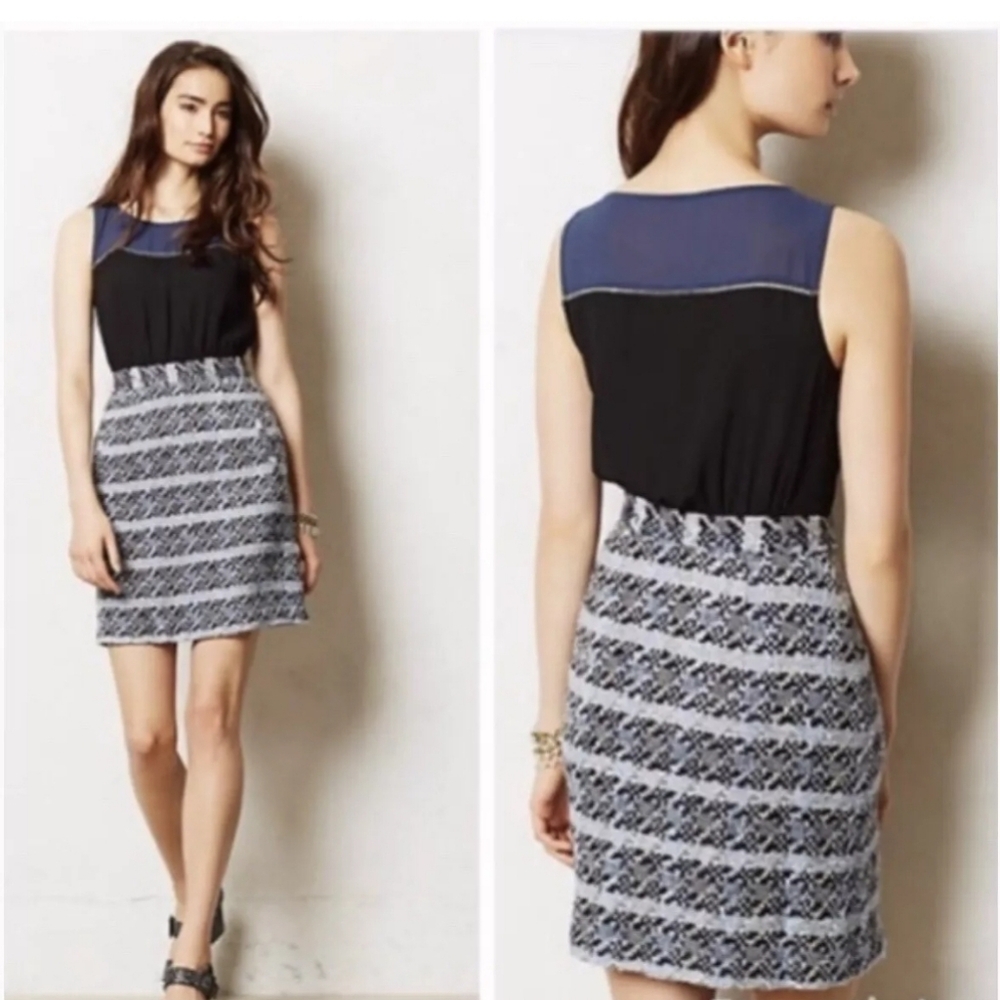 Anthropologie Moulinette Soeurs Carrington Felicity Tweed Preppy Dress Size 2